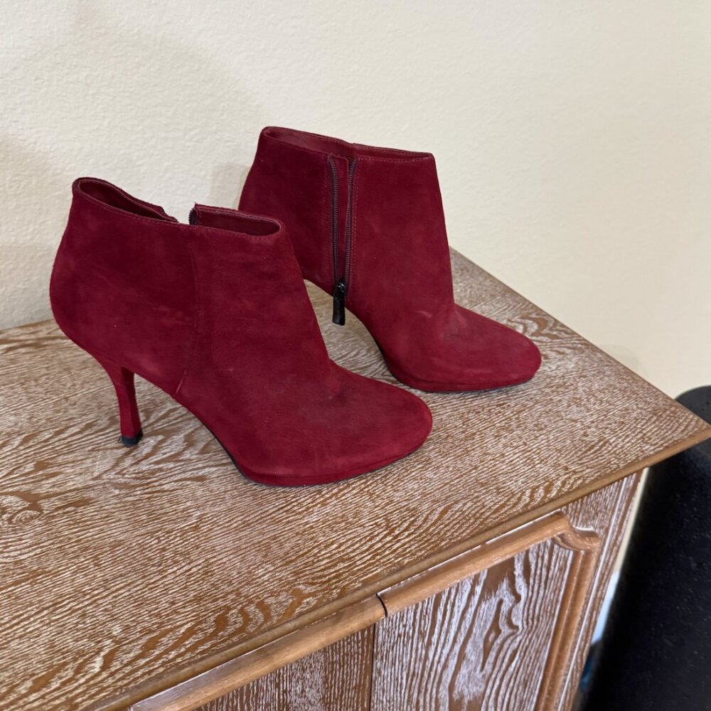Via Spiga Red Suede Boots Size 6